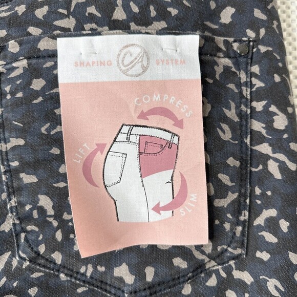 Curve Appeal Womens Jeans Midrise Skinny Abstract Leopard Print Size 20W NWT $68 - Picture 11 of 15